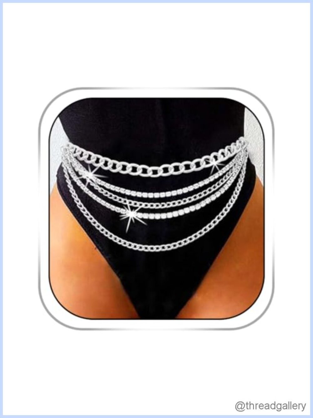 Rhinestone Waist Chain Layered Crystal Belt Chain Tassel Body Jewelry